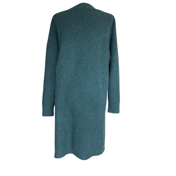 AVA & VIV Green Open Ribbed Cardigan Sweater Duster Long 1X Ultrasoft - Picture 5 of 12
